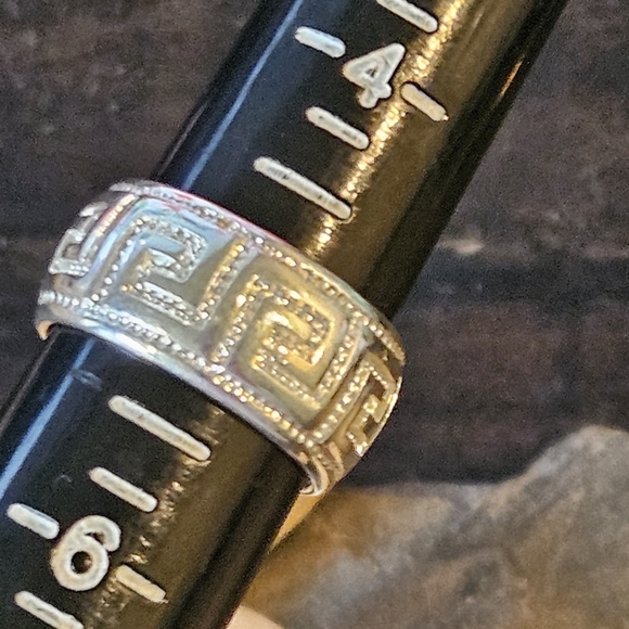 Sterling Silver Milor Made in Italy Greek Key Thick Ring - Picture 3 of 4